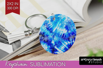 Winter Keychain PNG, Tie Dye Keychain Sublimation Sublimation OrangeBrushStudio 