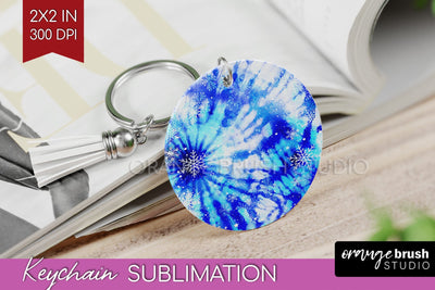 Winter Keychain PNG, Tie Dye Keychain Sublimation Sublimation OrangeBrushStudio 