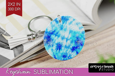 Winter Keychain PNG, Tie Dye Keychain Sublimation Sublimation OrangeBrushStudio 