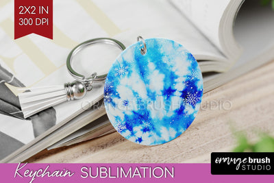 Winter Keychain PNG, Tie Dye Keychain Sublimation Sublimation OrangeBrushStudio 