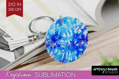 Winter Keychain PNG, Tie Dye Keychain Sublimation Sublimation OrangeBrushStudio 