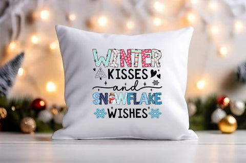 Winter kisses and snowflake wishes PNG Design Sublimation Designangry 