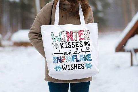 Winter kisses and snowflake wishes PNG Design Sublimation Designangry 