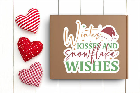Winter kisses and snowflake wishes Png Sticker Design SVG Designangry 