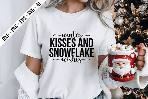 Winter Kisses and Snowflake Wishes Svg, Christmas Svg Designs SVG shah alam 