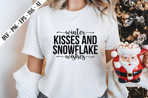 Winter Kisses and Snowflake Wishes Svg, Christmas Svg Designs SVG shah alam 
