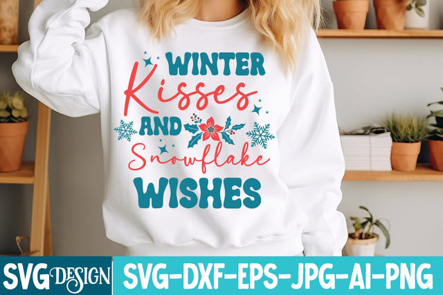 Winter Kisses And Snowflakes Wishes SVG Design,Winter Kisses And Snowflakes Wishes Quotes ,Christmas SVG Design,Christmas Sublimation PNG,Christmas Sublimation Png SVG BlackCatsMedia 