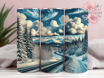 Winter Landscape 20oz Tumbler Wrap PNG, Snow Covered Trees Tumbler Png, Straight & Tapered Tumbler Wrap, Instant Digital Download Sublimation Li Zamperini 