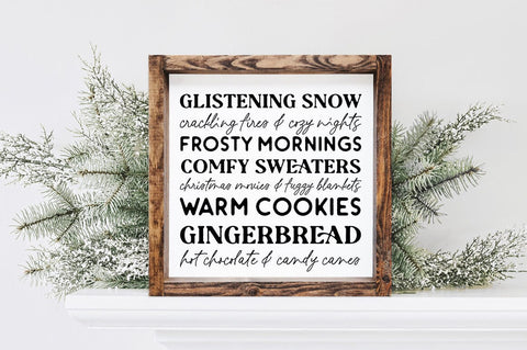 Winter List Farmhouse Sign SVG SVG Pickled Thistle Creative 