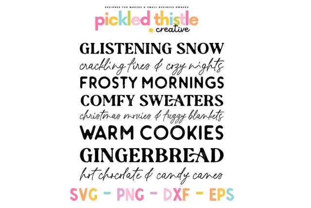 Winter List Farmhouse Sign SVG SVG Pickled Thistle Creative 