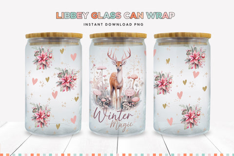 Winter Magic Christmas Libbey Can Sublimation Wrap Sublimation BijouBay 