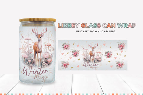 Winter Magic Christmas Libbey Can Sublimation Wrap Sublimation BijouBay 