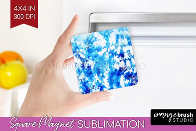 Winter Magnet Sublimation - Tie Dye Magnet PNG Sublimation OrangeBrushStudio 