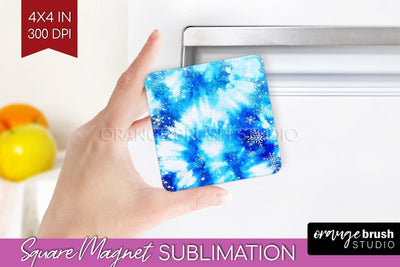Winter Magnet Sublimation - Tie Dye Magnet PNG Sublimation OrangeBrushStudio 