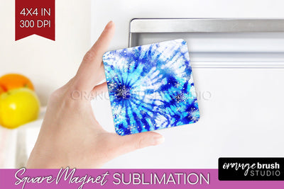 Winter Magnet Sublimation - Tie Dye Magnet PNG Sublimation OrangeBrushStudio 