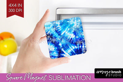 Winter Magnet Sublimation - Tie Dye Magnet PNG Sublimation OrangeBrushStudio 
