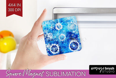 Winter Magnet Sublimation - Tie Dye Magnet PNG Sublimation OrangeBrushStudio 