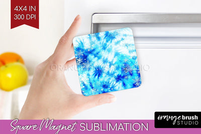 Winter Magnet Sublimation - Tie Dye Magnet PNG Sublimation OrangeBrushStudio 