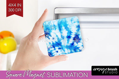 Winter Magnet Sublimation - Tie Dye Magnet PNG Sublimation OrangeBrushStudio 