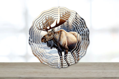 Winter Moose Wind Spinner Sublimation Designs Bundle Sublimation Regulrcrative 