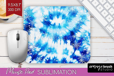 Winter Mouse Pad Sublimation - Tie Dye Mousepad PNG Sublimation OrangeBrushStudio 