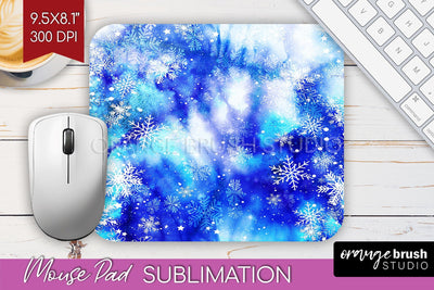 Winter Mouse Pad Sublimation - Tie Dye Mousepad PNG Sublimation OrangeBrushStudio 