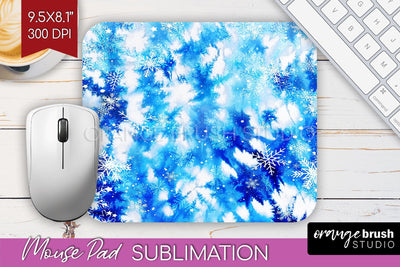 Winter Mouse Pad Sublimation - Tie Dye Mousepad PNG Sublimation OrangeBrushStudio 