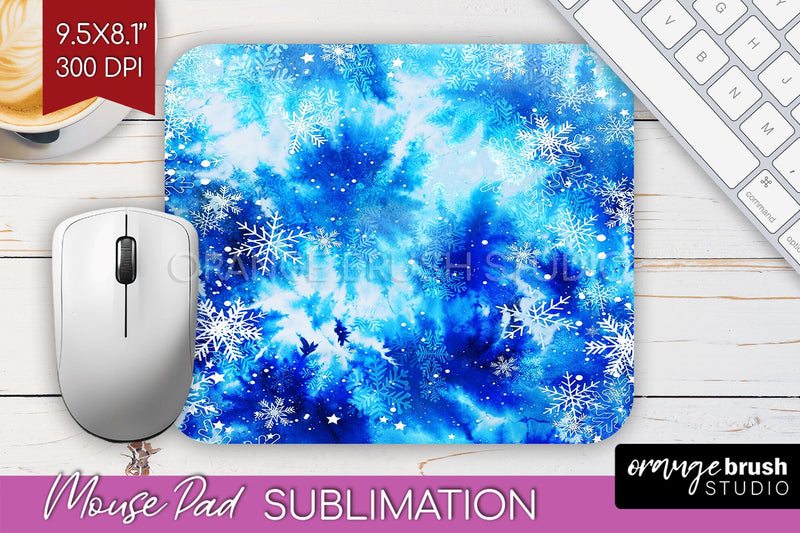 Winter Mouse Pad Sublimation - Tie Dye Mousepad PNG Sublimation OrangeBrushStudio 
