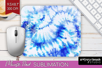 Winter Mouse Pad Sublimation - Tie Dye Mousepad PNG Sublimation OrangeBrushStudio 