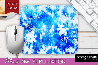 Winter Mouse Pad Sublimation - Tie Dye Mousepad PNG Sublimation OrangeBrushStudio 