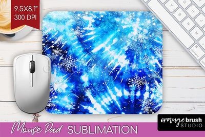 Winter Mouse Pad Sublimation - Tie Dye Mousepad PNG Sublimation OrangeBrushStudio 