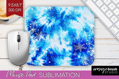Winter Mouse Pad Sublimation - Tie Dye Mousepad PNG Sublimation OrangeBrushStudio 