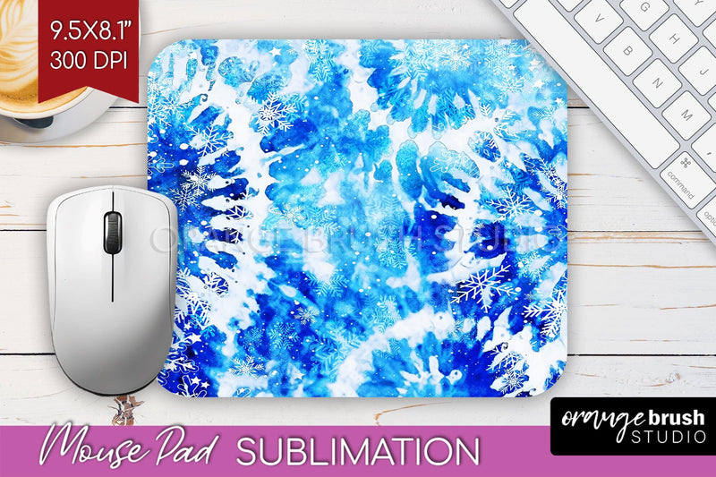 Winter Mouse Pad Sublimation - Tie Dye Mousepad PNG Sublimation OrangeBrushStudio 