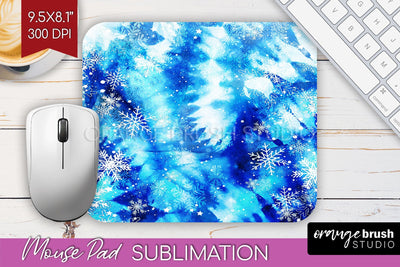 Winter Mouse Pad Sublimation - Tie Dye Mousepad PNG Sublimation OrangeBrushStudio 