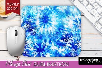 Winter Mouse Pad Sublimation - Tie Dye Mousepad PNG Sublimation OrangeBrushStudio 