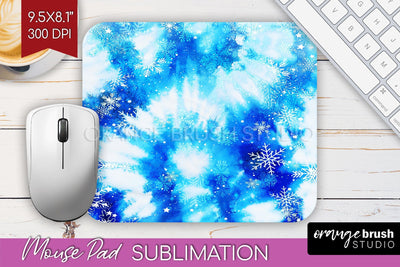 Winter Mouse Pad Sublimation - Tie Dye Mousepad PNG Sublimation OrangeBrushStudio 