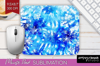Winter Mouse Pad Sublimation - Tie Dye Mousepad PNG Sublimation OrangeBrushStudio 