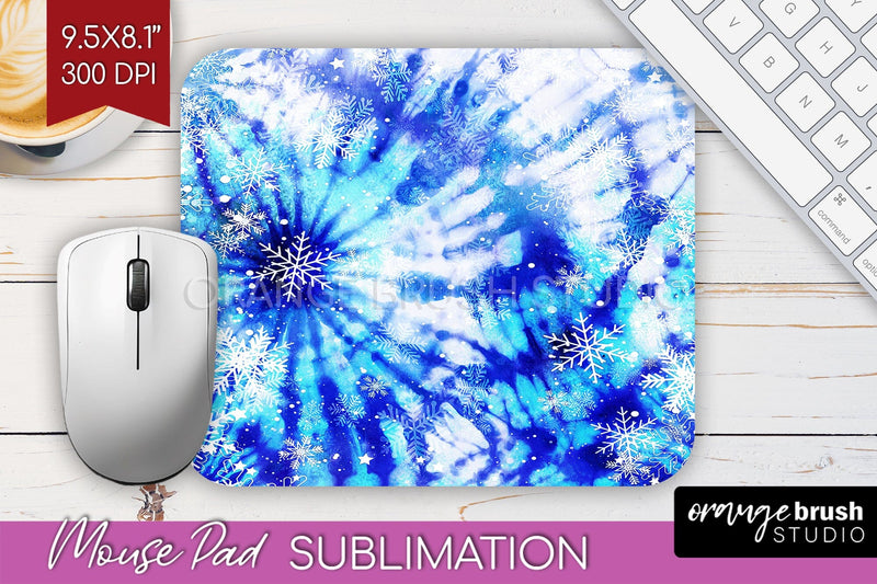 Winter Mouse Pad Sublimation - Tie Dye Mousepad PNG Sublimation OrangeBrushStudio 
