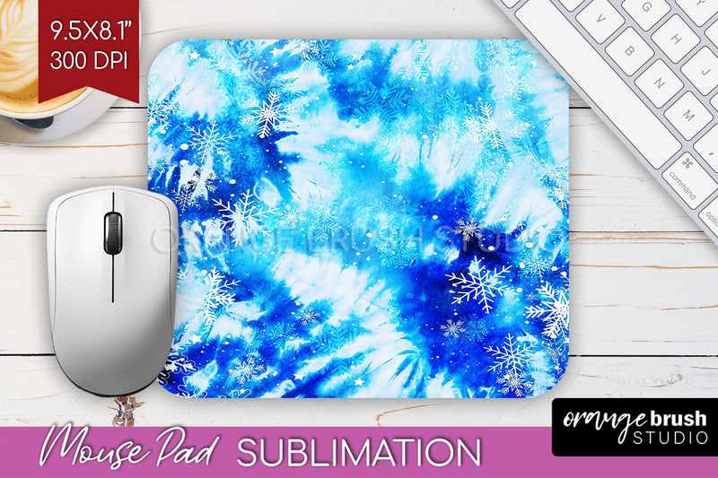 Winter Mouse Pad Sublimation - Tie Dye Mousepad PNG Sublimation OrangeBrushStudio 