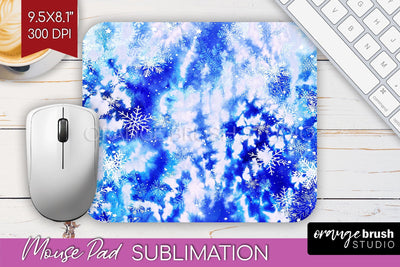 Winter Mouse Pad Sublimation - Tie Dye Mousepad PNG Sublimation OrangeBrushStudio 