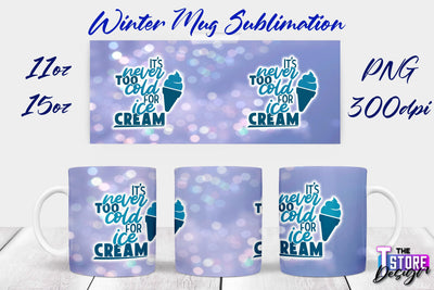 Winter Mug | Christmas Quotes | 11 oz 15 oz Sublimation | PNG Design | Holiday Design Sublimation The T Store Design 