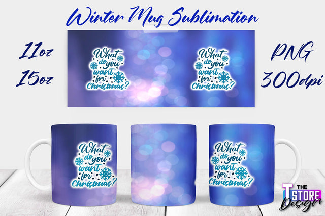 Winter Mug | Christmas Quotes | 11 oz 15 oz Sublimation | PNG Design | Holiday Design Sublimation The T Store Design 
