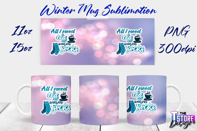 Winter Mug | Christmas Quotes | 11 oz 15 oz Sublimation | PNG Design | Holiday Design Sublimation The T Store Design 