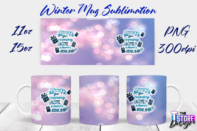 Winter Mug | Christmas Quotes | 11 oz 15 oz Sublimation | PNG Design | Holiday Design Sublimation The T Store Design 