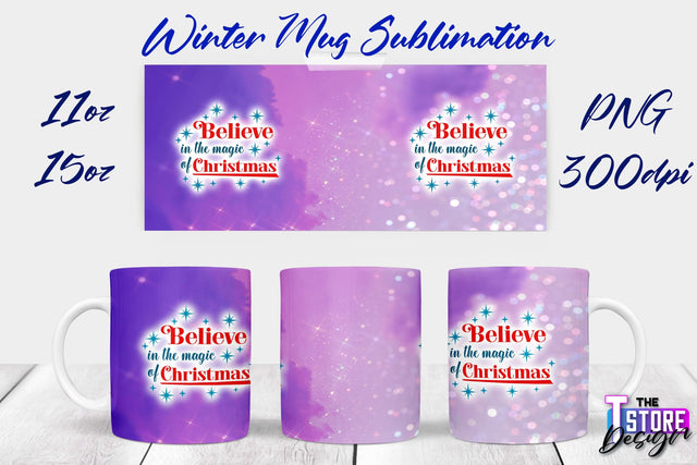 Winter Mug | Christmas Quotes | 11 oz 15 oz Sublimation | PNG Design | Holiday Design Sublimation The T Store Design 