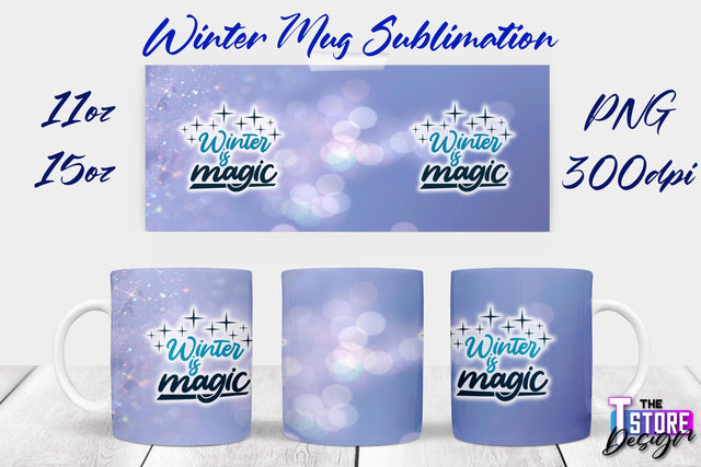 Winter Mug | Christmas Quotes | 11 oz 15 oz Sublimation | PNG Design | Holiday Design Sublimation The T Store Design 