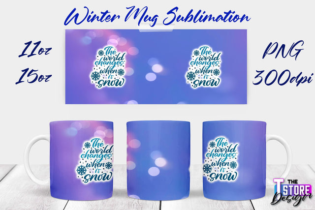 Winter Mug | Christmas Quotes | 11 oz 15 oz Sublimation | PNG Design | Holiday Design Sublimation The T Store Design 