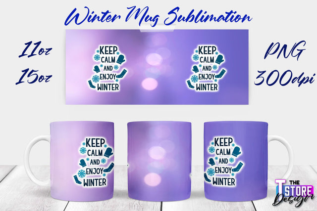 Winter Mug | Christmas Quotes | 11 oz 15 oz Sublimation | PNG Design | Holiday Design Sublimation The T Store Design 