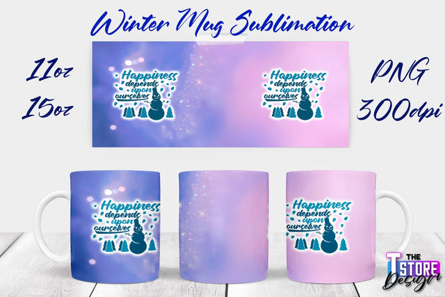 Winter Mug | Christmas Quotes | 11 oz 15 oz Sublimation | PNG Design | Holiday Design Sublimation The T Store Design 