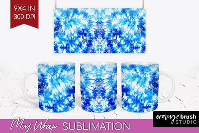Winter Mug Wrap - Tie Dye Mug Sublimation Sublimation OrangeBrushStudio 